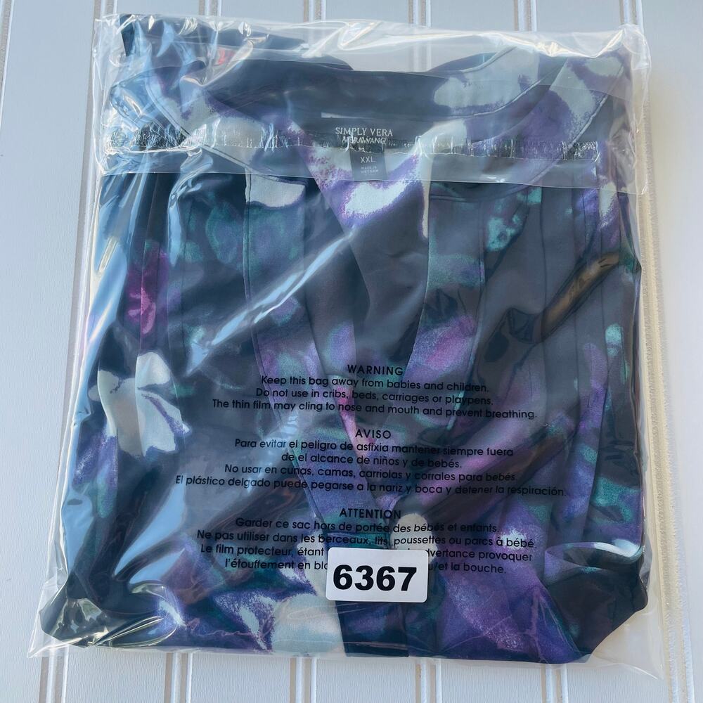 Simply Vera Vera Wang abstract print blouse size XXL - Picture 12 of 12
